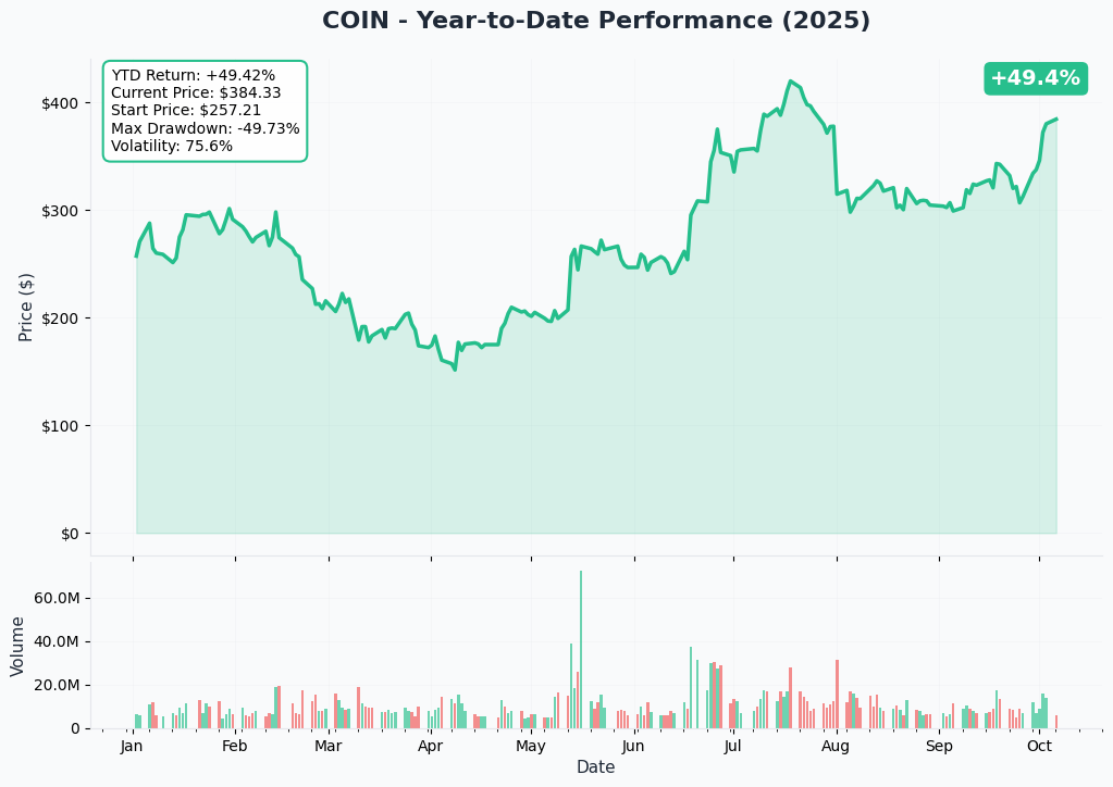 COIN YTD Performance