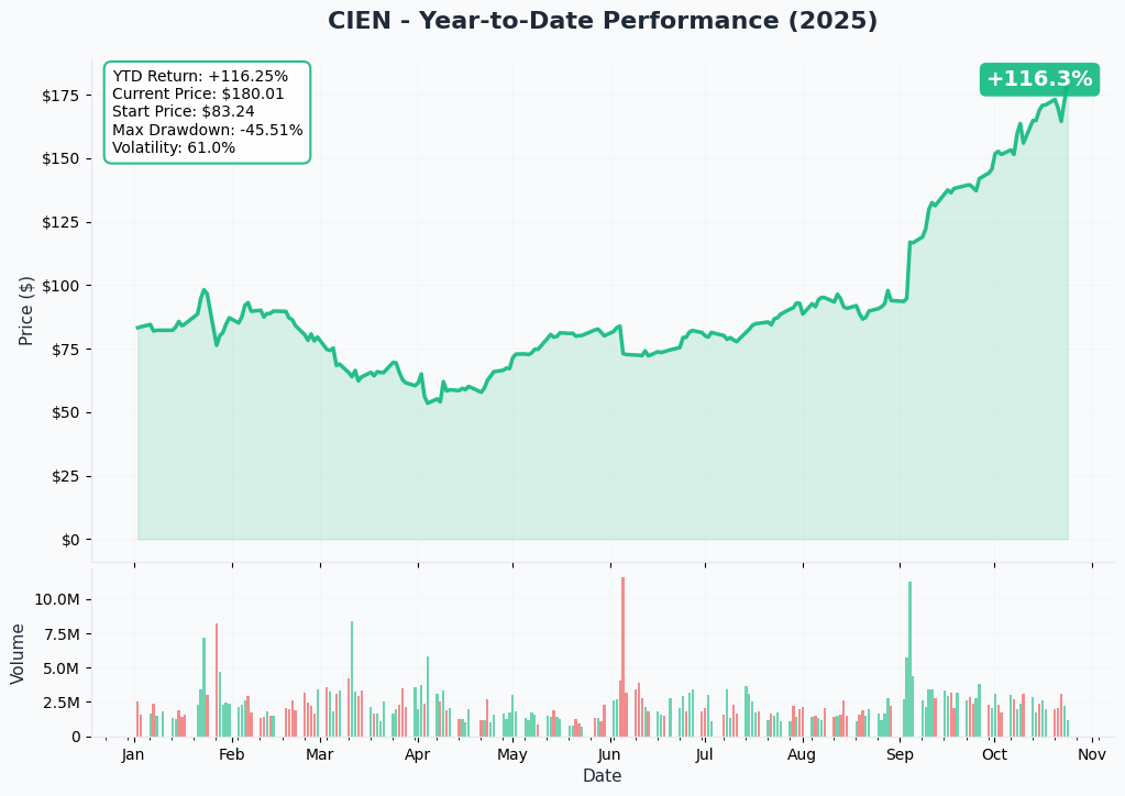 CIEN YTD Performance