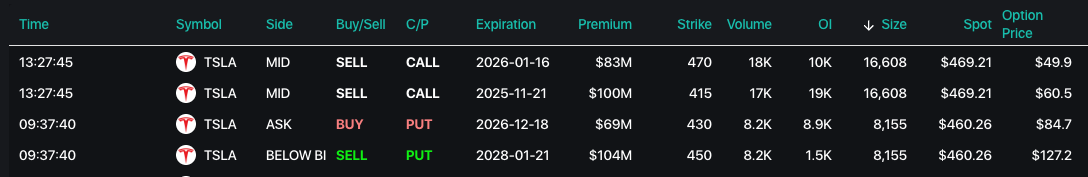 TSLA Option Flow