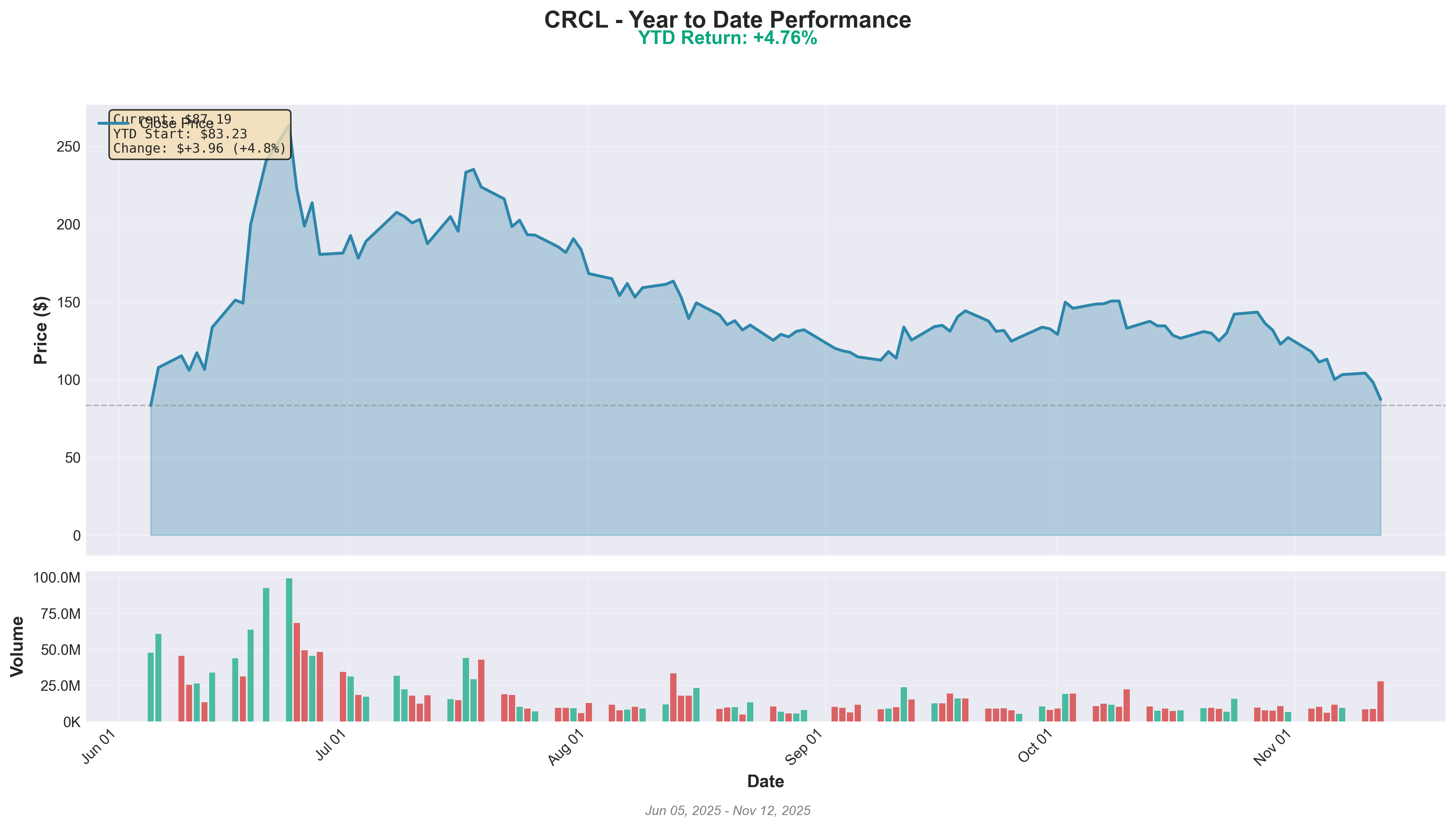 CRCL YTD Performance