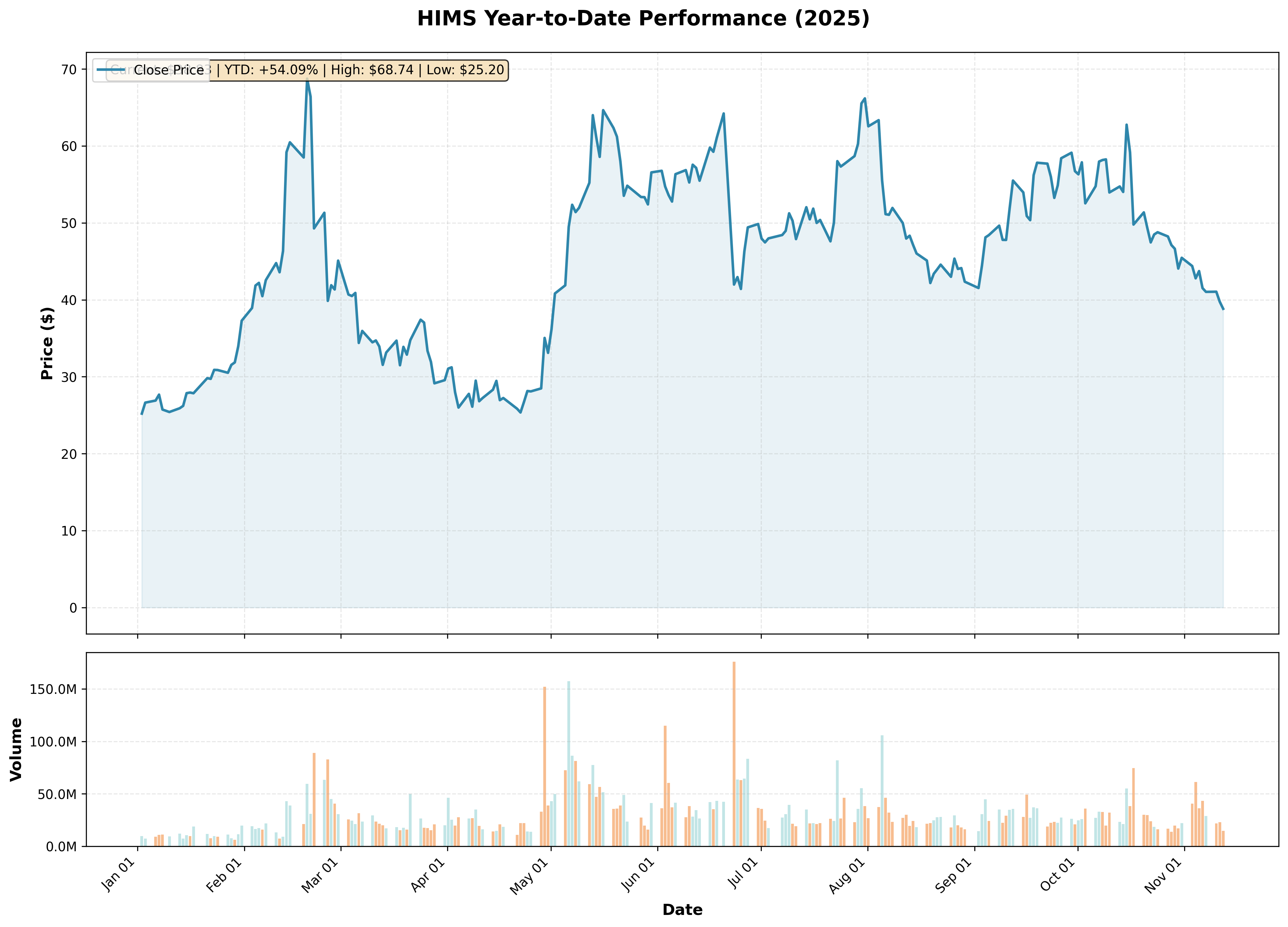 HIMS YTD Performance