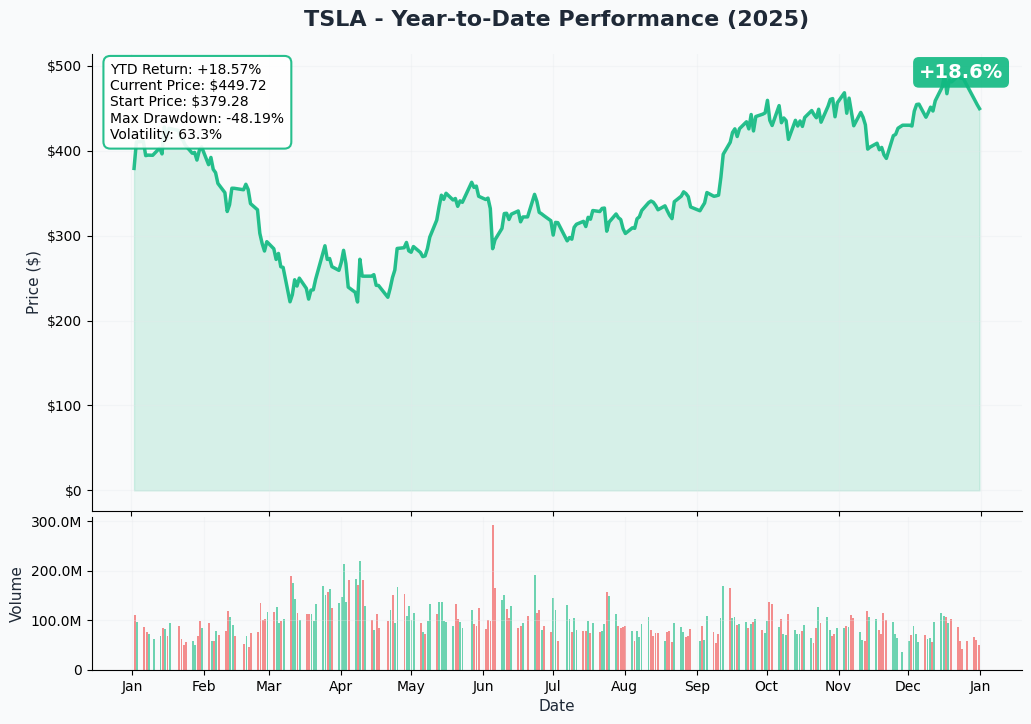 TSLA YTD Performance