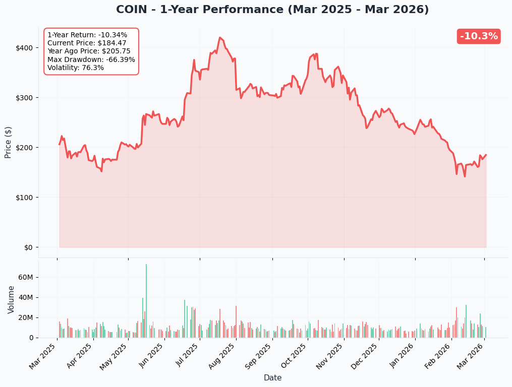 COIN YTD Performance