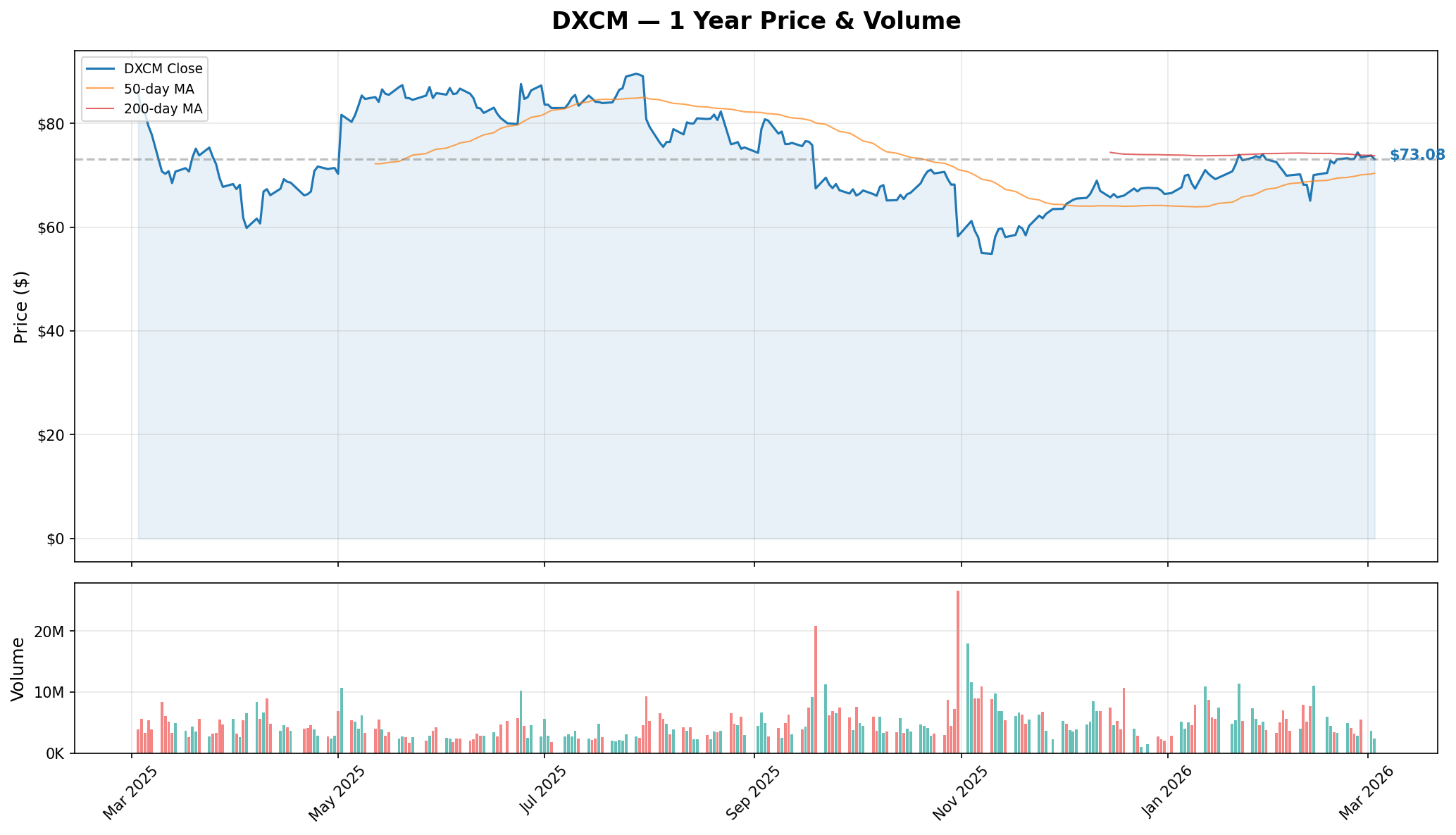 DXCM YTD Chart